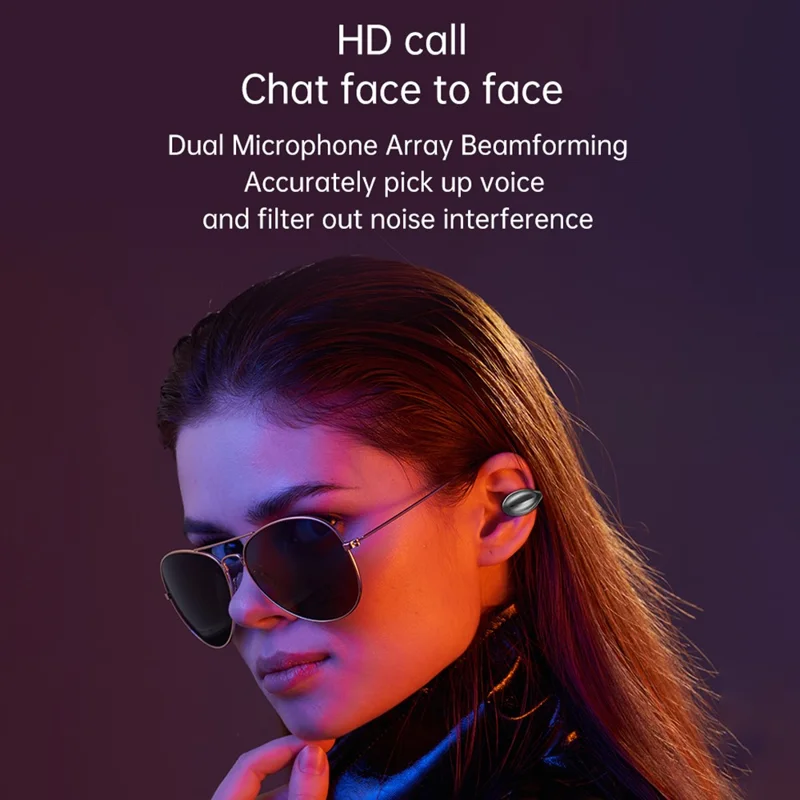 M7 Bone Conduction Bluetooth-compatible Headset Wireless Headphone Touch Control Ear Clip Earphone - White