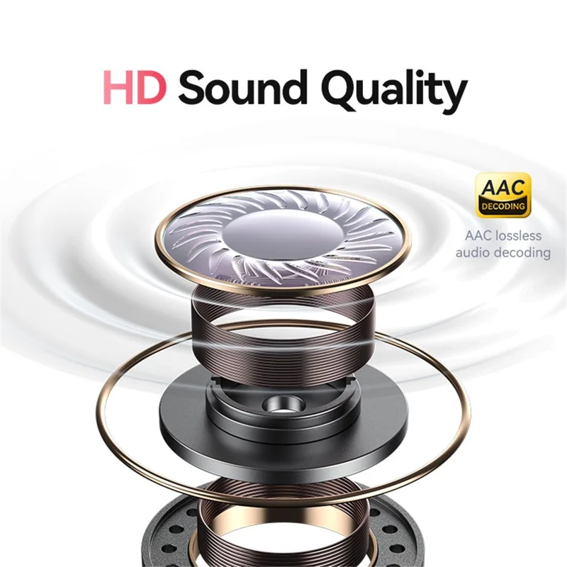 USAMS TD22 TWS Earbuds Bluetooth-compatible 5.3 Semi in Ear Headphone Stereo Sound 5H Playing Time - White