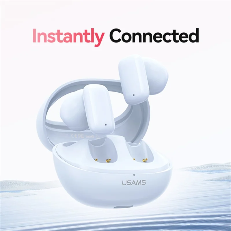 USAMS TD22 TWS Earbuds Bluetooth-compatible 5.3 Semi in Ear Headphone Stereo Sound 5H Playing Time - White