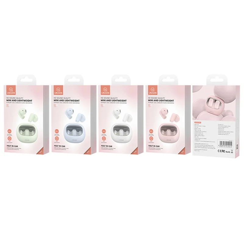 USAMS TD22 TWS Earbuds Bluetooth-compatible 5.3 Semi in Ear Headphone Stereo Sound 5H Playing Time - Blue
