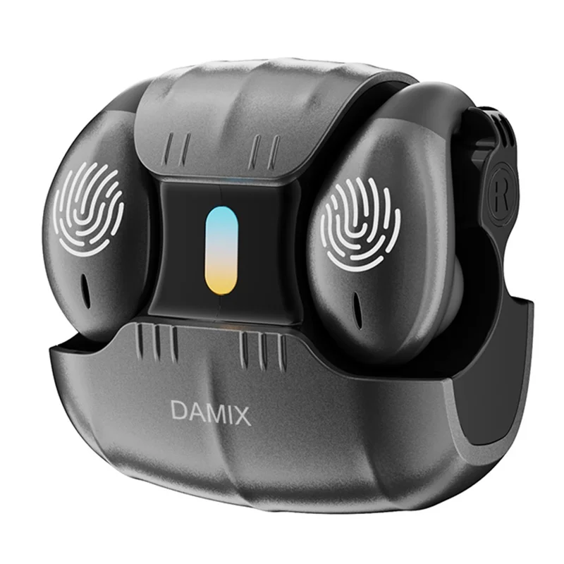 DAMIX AS-01 Bluetooth-compatible 5.5 Headphones Fingerprint Touch Clip-On Wireless Earphones - Grey