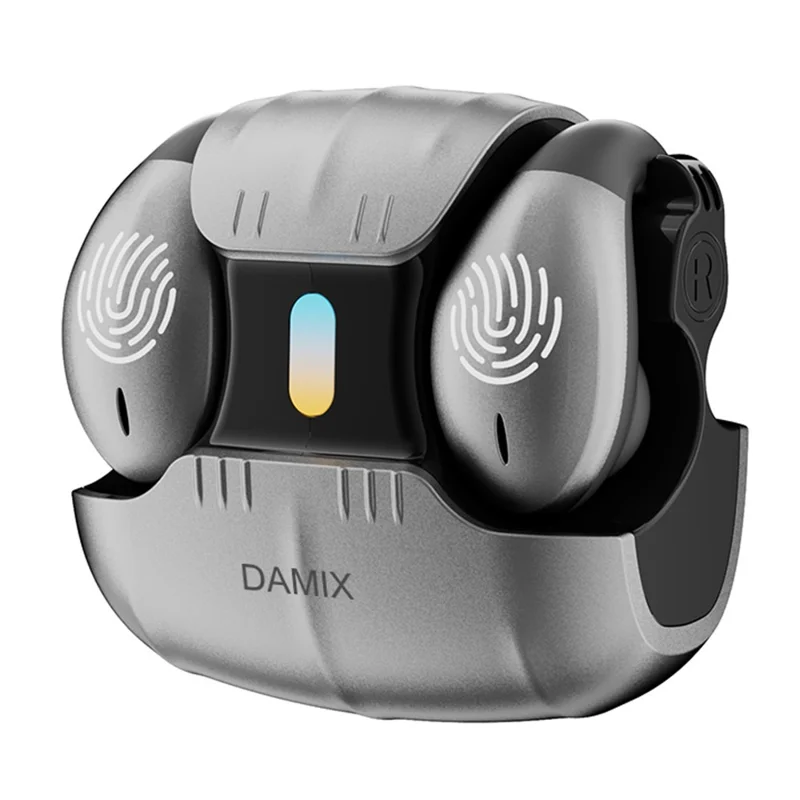 DAMIX AS-01 Bluetooth-compatible 5.5 Headphones Fingerprint Touch Clip-On Wireless Earphones - Silver