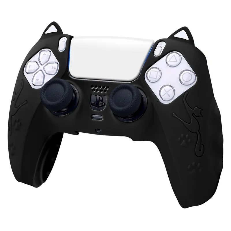 For Sony PlayStation 5 Game Console Skin Cover Anti-Slip Silicone Case - Black