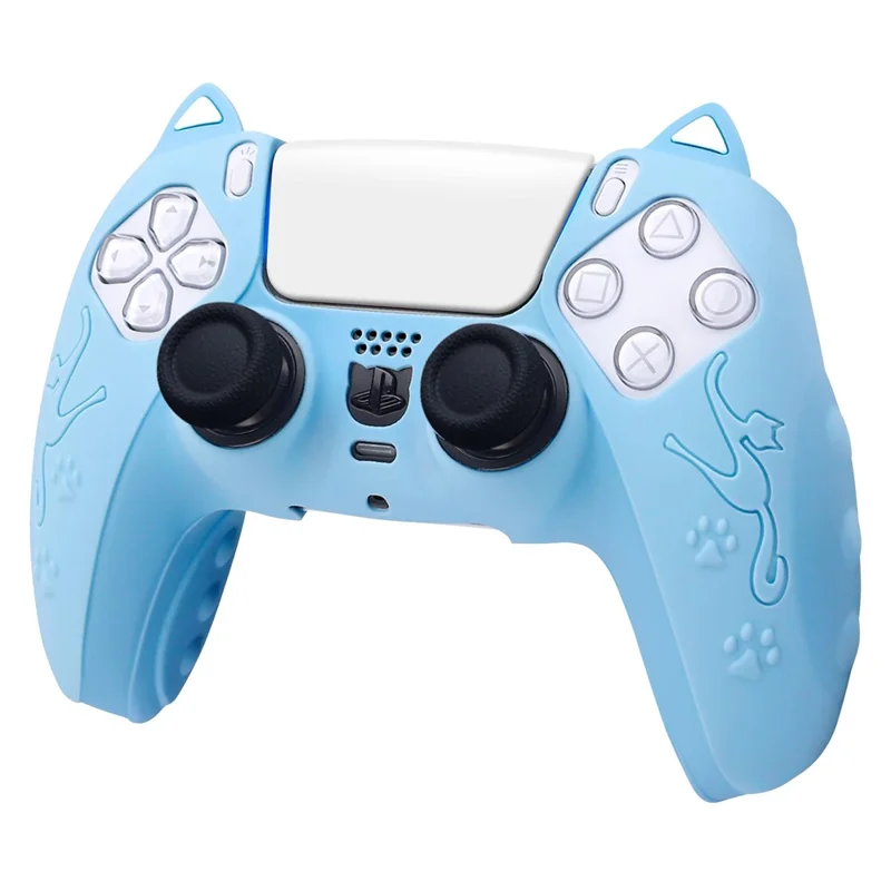 For Sony PlayStation 5 Game Console Skin Cover Anti-Slip Silicone Case - Blue