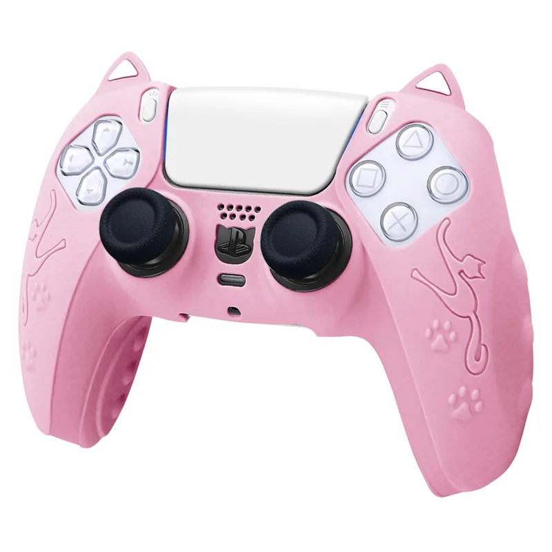 For Sony PlayStation 5 Game Console Skin Cover Anti-Slip Silicone Case - Pink