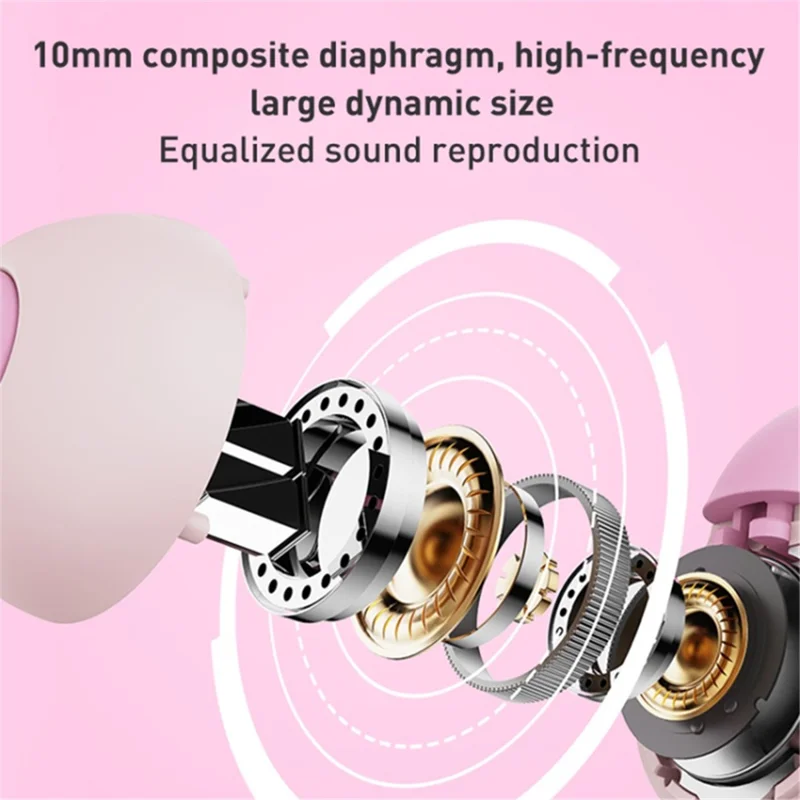 LANGSDOM TS10 TWS Bluetooth-compatible Ear Clip Earphone Noise-canceling Wireless HiFi Music Headset - Black