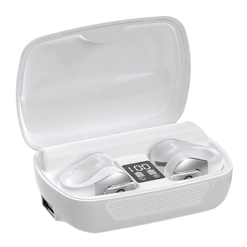 A68 Ear Clip Bluetooth-compatible Headset Wireless Headphone Touch Control Sports Earphone - White