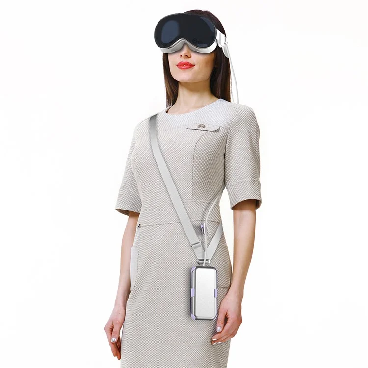 Étui de protection avec chargeur de batterie et sangle pour Apple Vision Pro - Violet