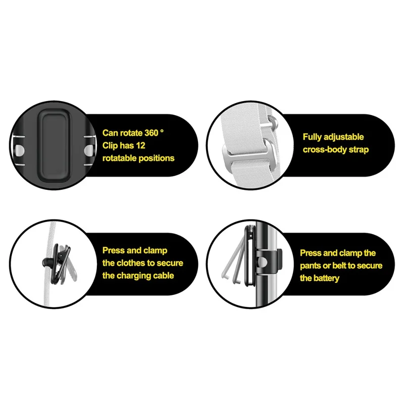 CP17 For Apple Vision Pro Battery Cover Power Bank Protective Case with Back Clip and Crossbody Strap - Green