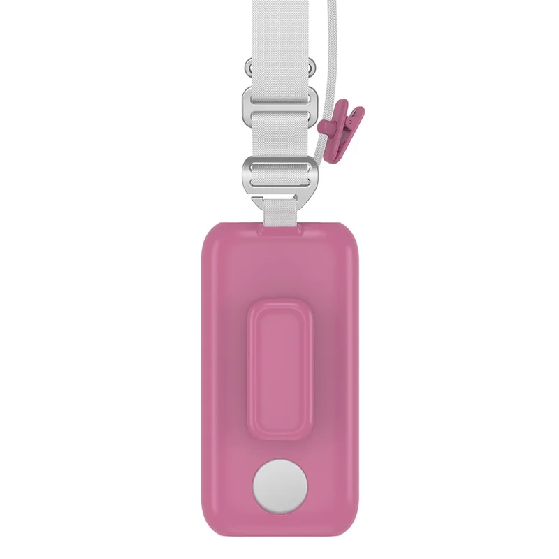 CP16 For Apple Vision Pro VR Battery Protective Cover Power Bank Case with Back Clip and Crossbody Strap - Rose