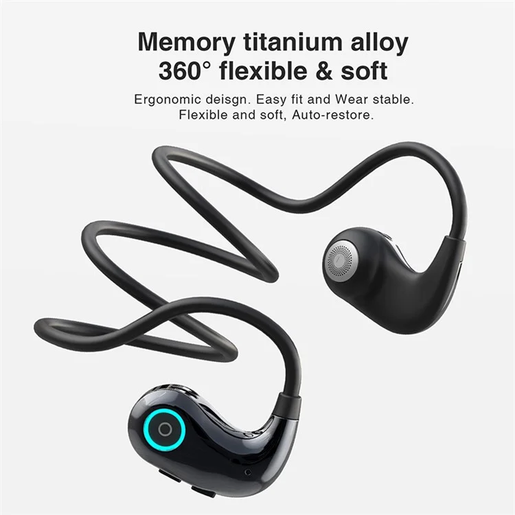 Casque Bluetooth HILEO hi76 à conduction osseuse à oreille ouverte, réduction du bruit ENC, écouteurs de sport - Noir