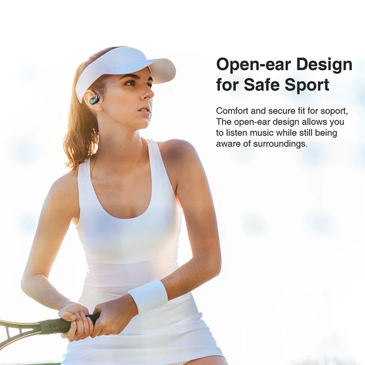 Casque Bluetooth HILEO hi76 à conduction osseuse à oreille ouverte, réduction du bruit ENC, écouteurs de sport - Noir