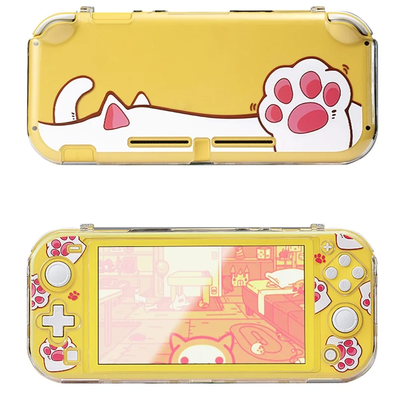 DATA FROG For Nintendo Switch Lite Lovely Protective Case Game Console Anti-drop PC Shell - Cat Paw