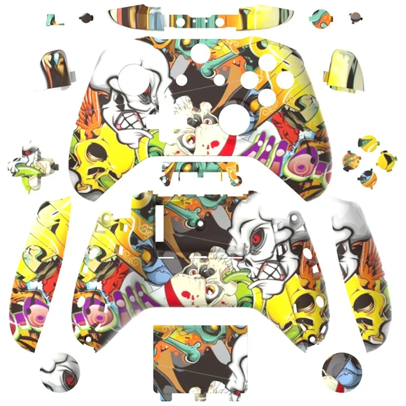 DATA FROG For Xbox One S Game Controller ABS Shell Graffiti Pattern Replacement Gamepad Case