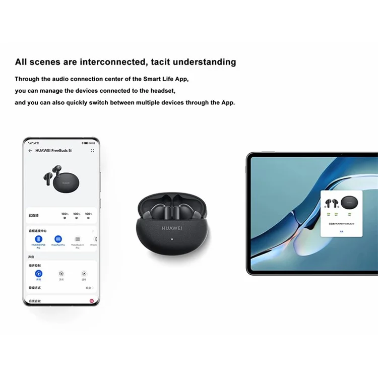 HUAWEI Freebuds 5i TWS Bluetooth-Drahtlos-In-Ear-Kopfhörer mit Geräuschunterdrückung, Musik-Gaming-Headset - Schwarz