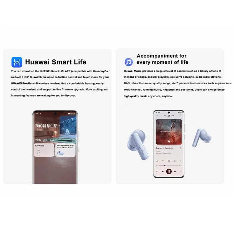 HUAWEI Freebuds 5i TWS Bluetooth-Drahtlos-In-Ear-Kopfhörer mit Geräuschunterdrückung, Musik-Gaming-Headset - Schwarz
