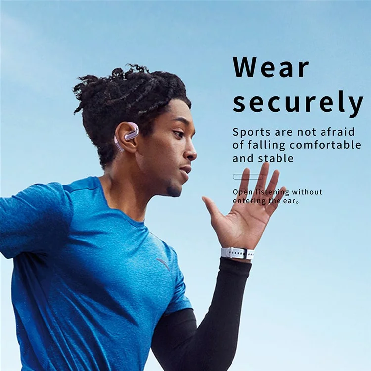 F15 OWS Open Ear Bluetooth-compatible Headphones Noise Reduction Wireless Sports Earphones - Black