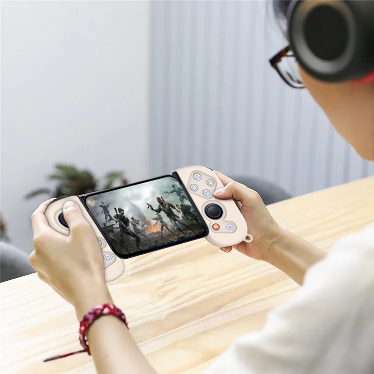 1 Pair Silicone Grip Case Cover for Backbone One Controller Protective Sleeve with Hand Strap - Blue