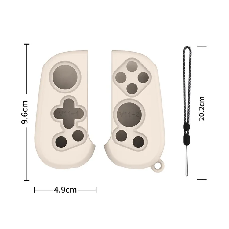 1 Pair Silicone Grip Case Cover for Backbone One Controller Protective Sleeve with Hand Strap - Blue