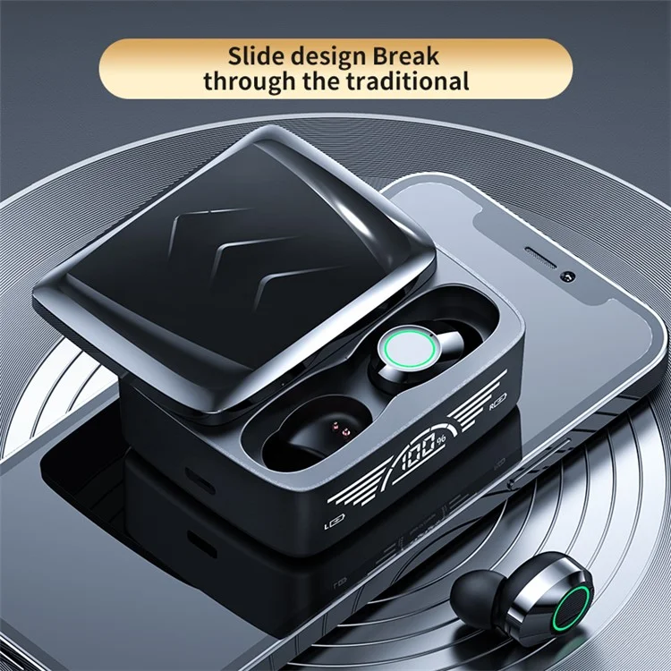 BQ30 Smart Touch Headphone with Sliding Cover Charging Case Noise Reduction Bluetooth-compatible Earphones