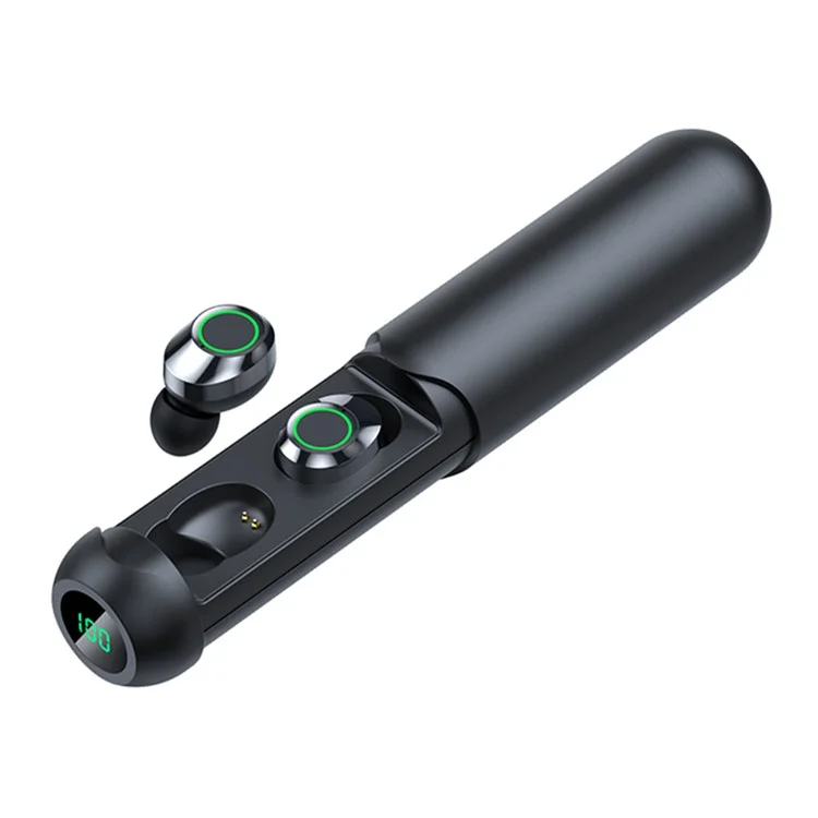 Auriculares Bluetooth TWS extraíbles BQ40 con latencia baja para juegos, auriculares intraurales con micrófono HD - Negro
