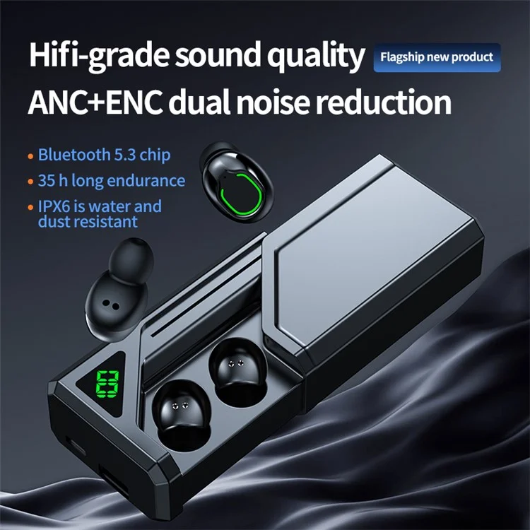 BQ70 ANC+ENC Noise Canceling Headphones Pull-Out TWS In-Ear Bluetooth-compatible Earphones