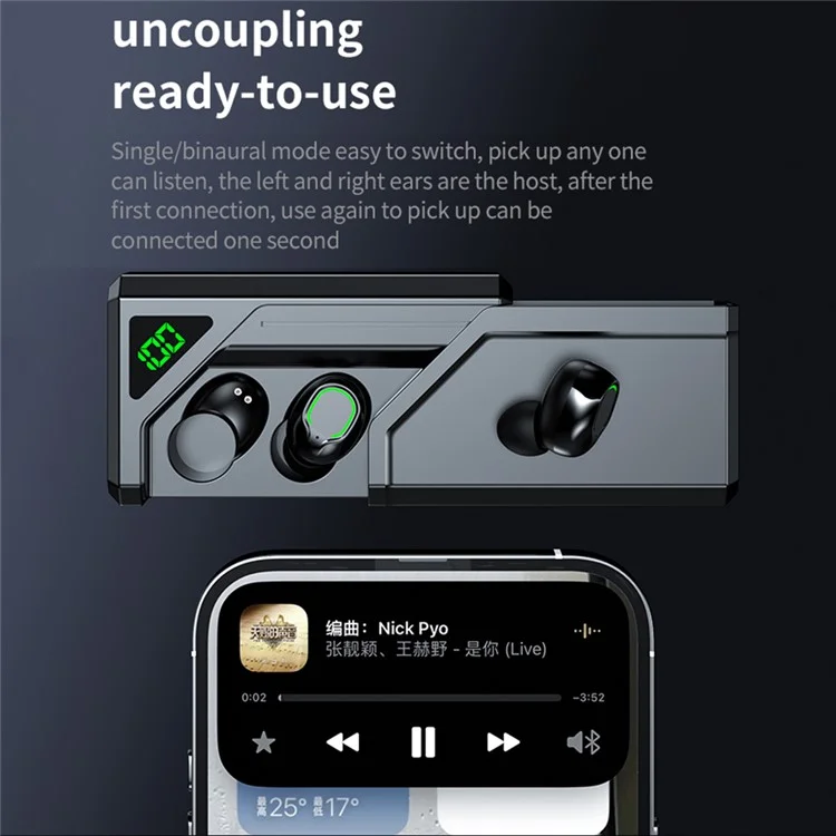 BQ70 ANC+ENC Noise Canceling Headphones Pull-Out TWS In-Ear Bluetooth-compatible Earphones