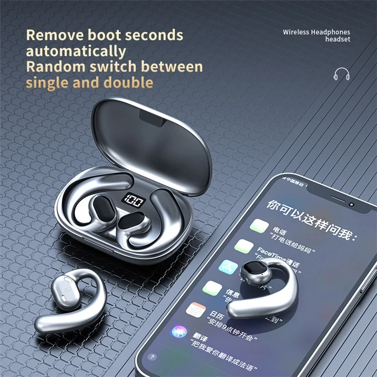 GT01 Bone Conduction Bluetooth-compatible Headset Wireless Headphone Touch Control Earphone