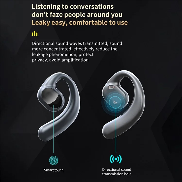 GT01 Bone Conduction Bluetooth-compatible Headset Wireless Headphone Touch Control Earphone