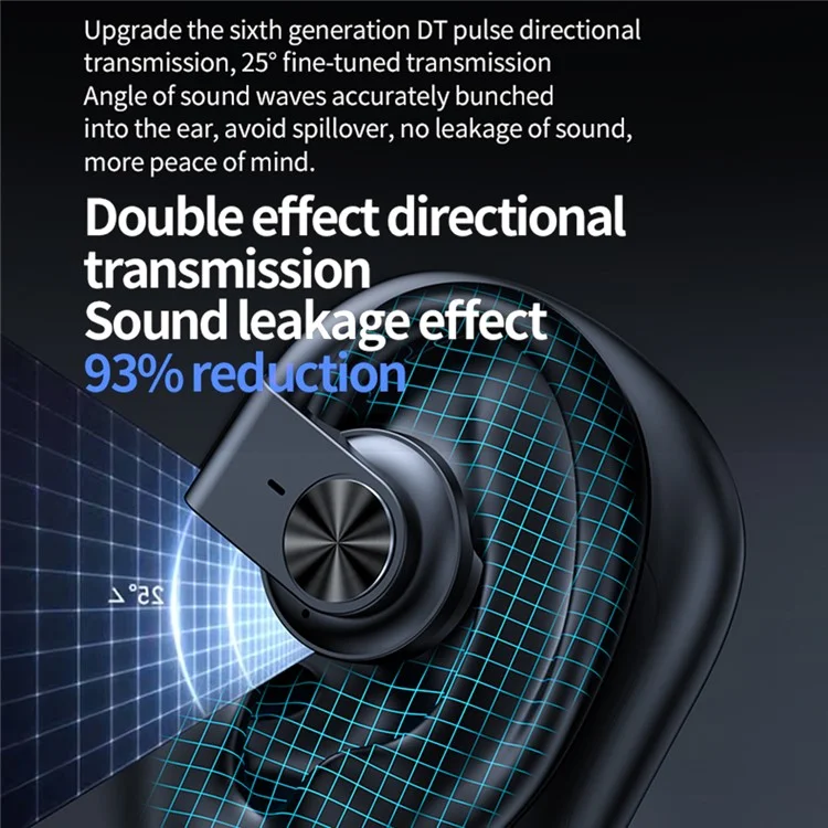 GT01 Bone Conduction Headphone Touch Control Earphone Bluetooth-compatible Earhooks Headset - Black
