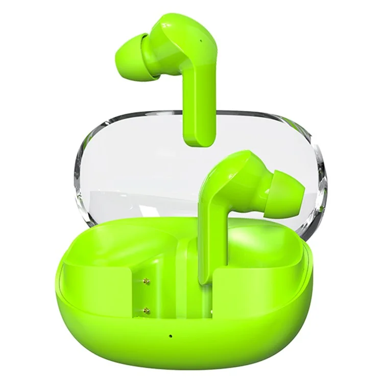 TM30 Touch Control Bluetooth-compatible Headphones Transparent Shell In-Ear Wireless Earphones - Green