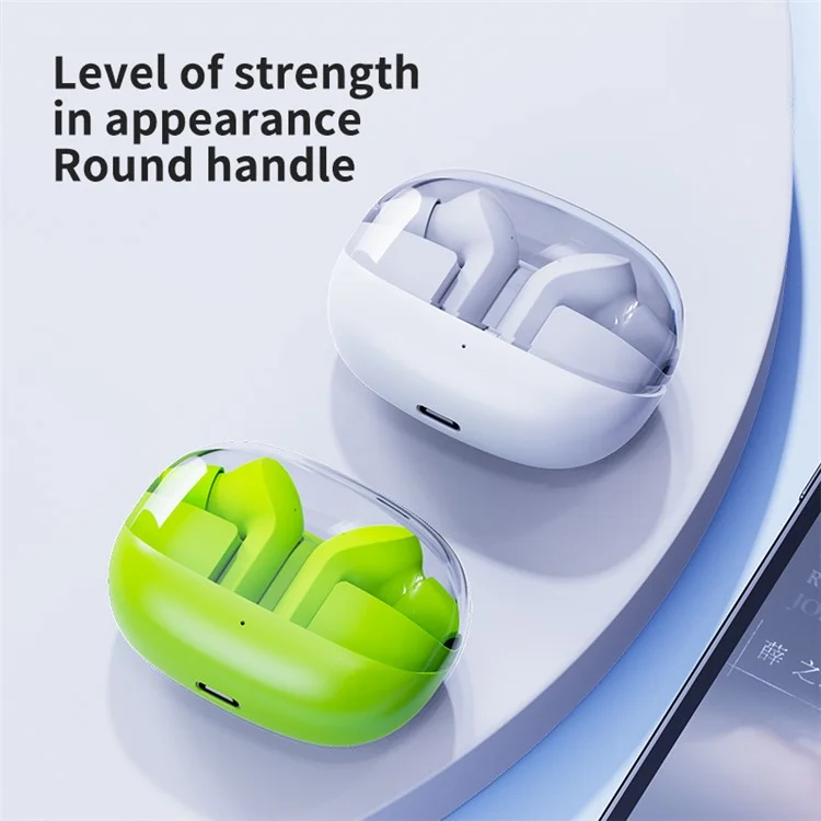 TM30 Touch Control Bluetooth-compatible Headphones Transparent Shell In-Ear Wireless Earphones - Green