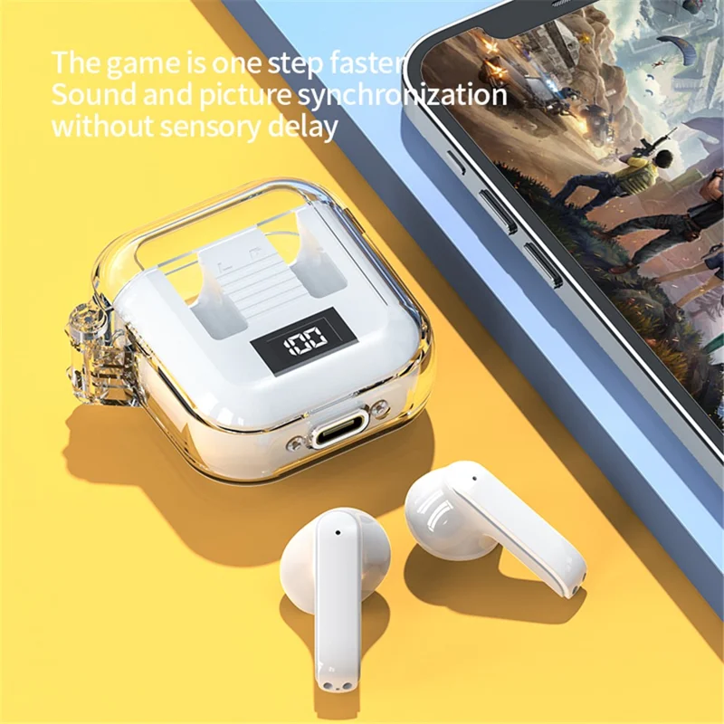 TM90 Music / Game Dual Mode Headphones ANC Noise Canceling Semi-in-ear Bluetooth-compatible Earphones - White