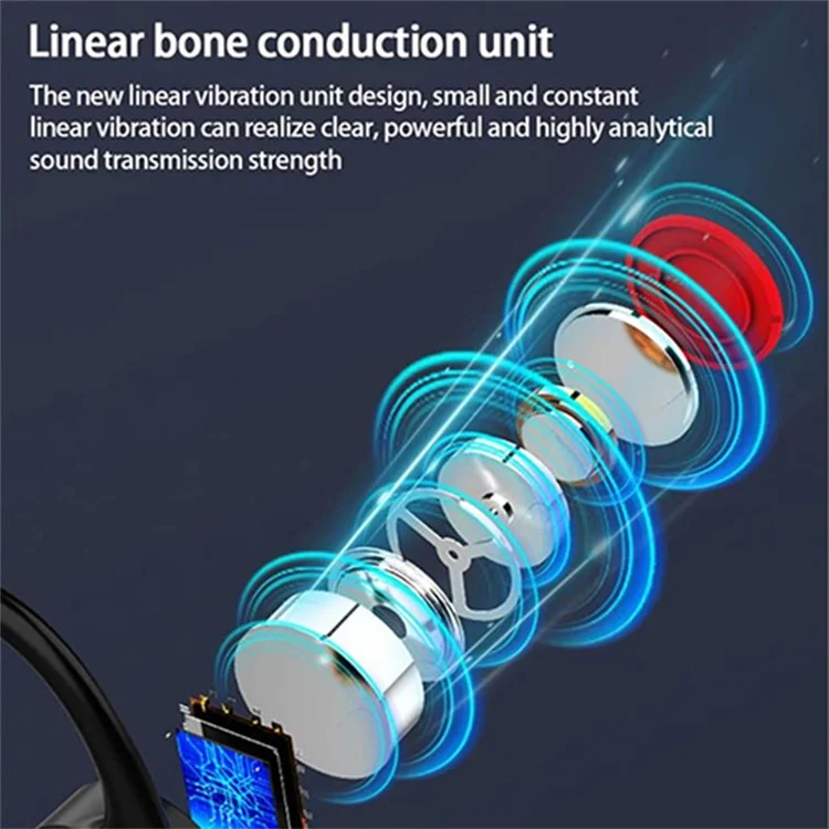 SOUNDER X6 Bone Conduction Bluetooth-compatible Headset Wireless Headphone Waterproof Earphone - Black+Red