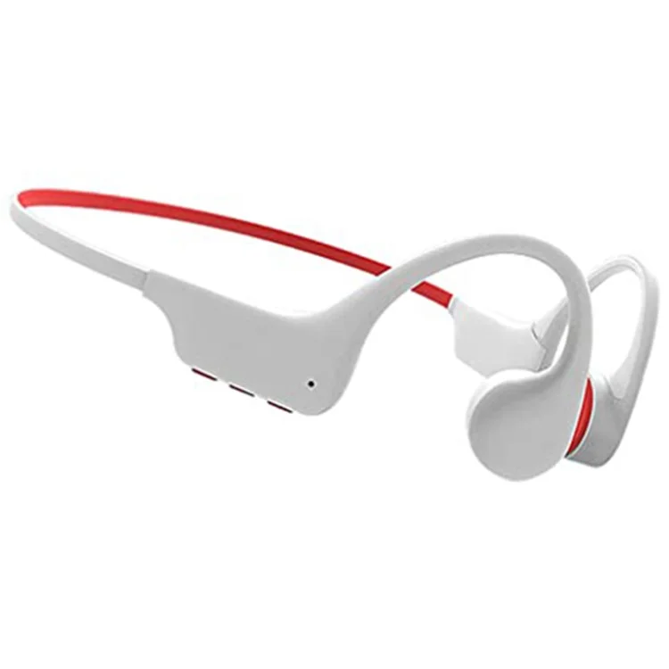 SOUNDER X6 Bone Conduction Bluetooth-compatible Headset Wireless Headphone Waterproof Earphone - White+Red
