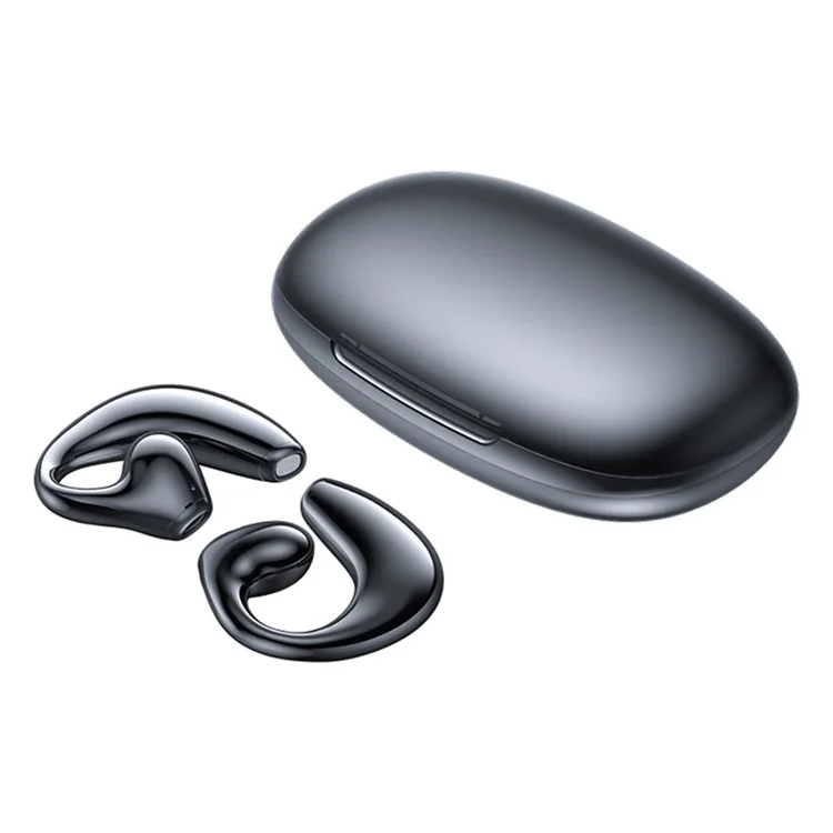 JR02 Bluetooth-compatible Headset Wireless Headphone Earphone with Digital Display Charging Bin - Black
