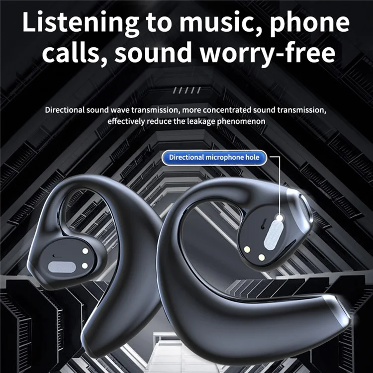 JR02 Bluetooth-compatible Headset Wireless Headphone Earphone with Digital Display Charging Bin - Black