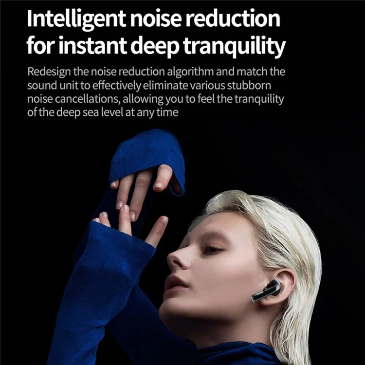 YW07 Bluetooth In-Ear-Kopfhörer Kabellose Ohrhörer mit Berührungsbildschirm-Ladebox - Schwarz
