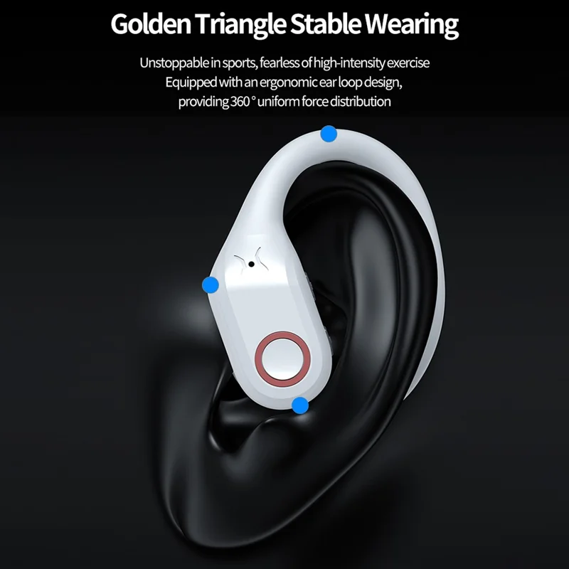 YW02 Bluetooth-compatible In-Ear Headset Headphone Wireless Earphone with Digital Display Charging Bin - White+Blue