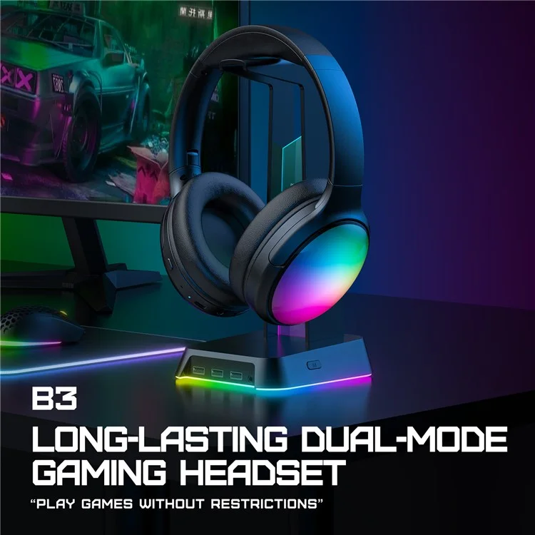 ONIKUMA B3 Wireless Over-Ear Headphone RGB Light Bluetooth-compatible Gaming Music Headset