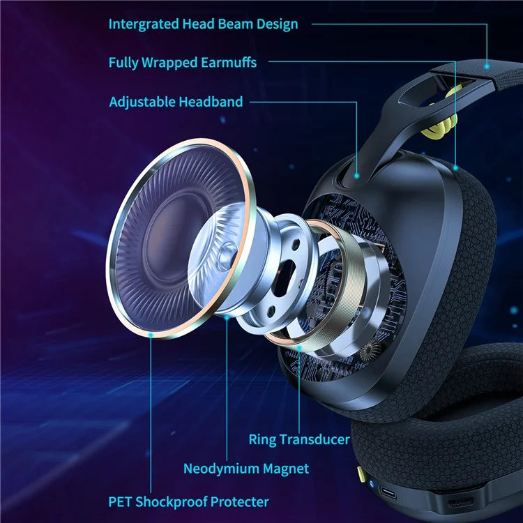 ONIKUMA B2 Auriculares inalámbricos / Bluetooth / con cable Over-Ear Estéreo Bluetooth Auriculares de Juego de Música - Negro
