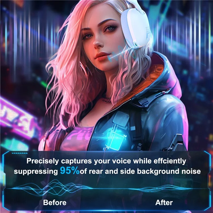 ONIKUMA B2 2,4G kabellos / Bluetooth / kabelgebunden Over-Ear-Kopfhörer Stereo Bluetooth Gaming Music Headset - Weiß