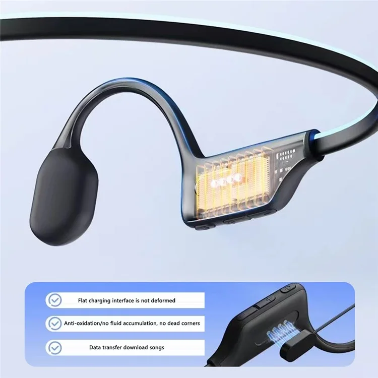 REMAX RB-S11 Bluetooth-compatible Earphones IP68 Waterproof Bone Conduction Sports Headphones - Black