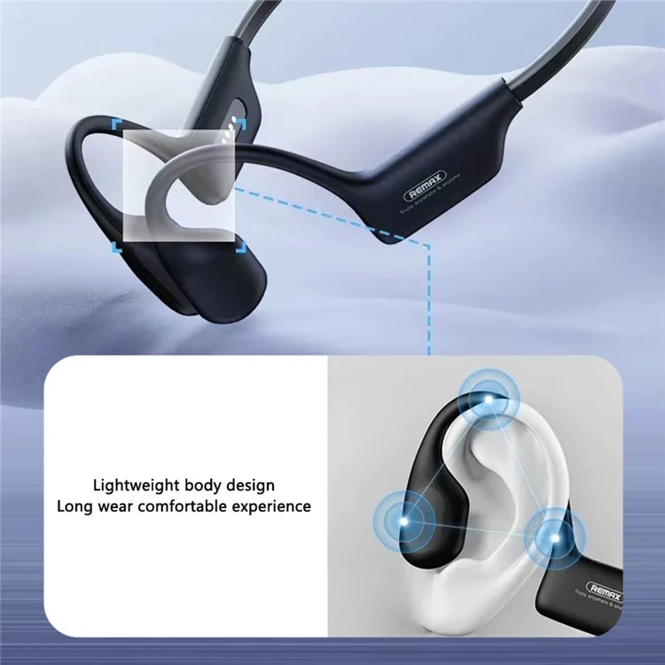 REMAX RB-S11 Bluetooth-compatible Earphones IP68 Waterproof Bone Conduction Sports Headphones - Black