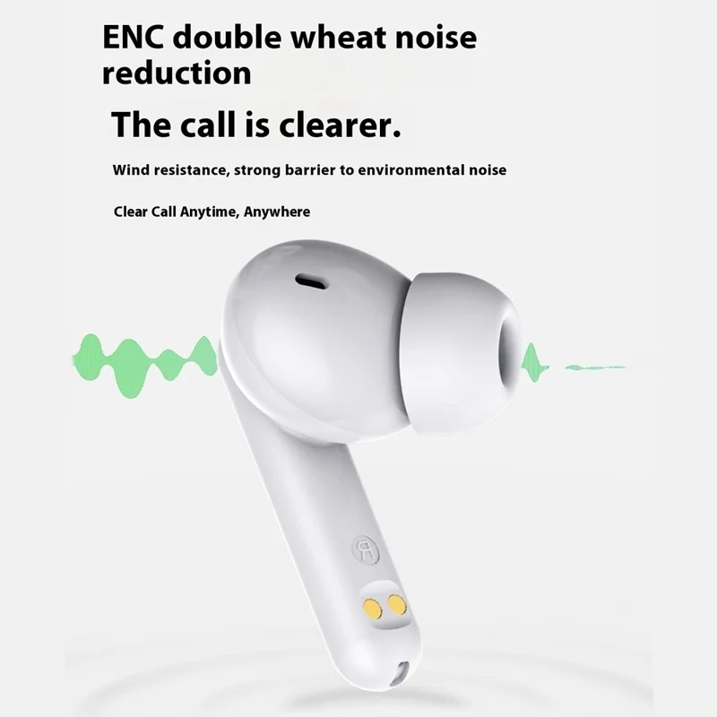 CELEBRAT W55 TWS Bluetooth-kompatibla In-Ear Hörlurar ANC+ENC Brusreducering Trådlös Musikheadset - Vit