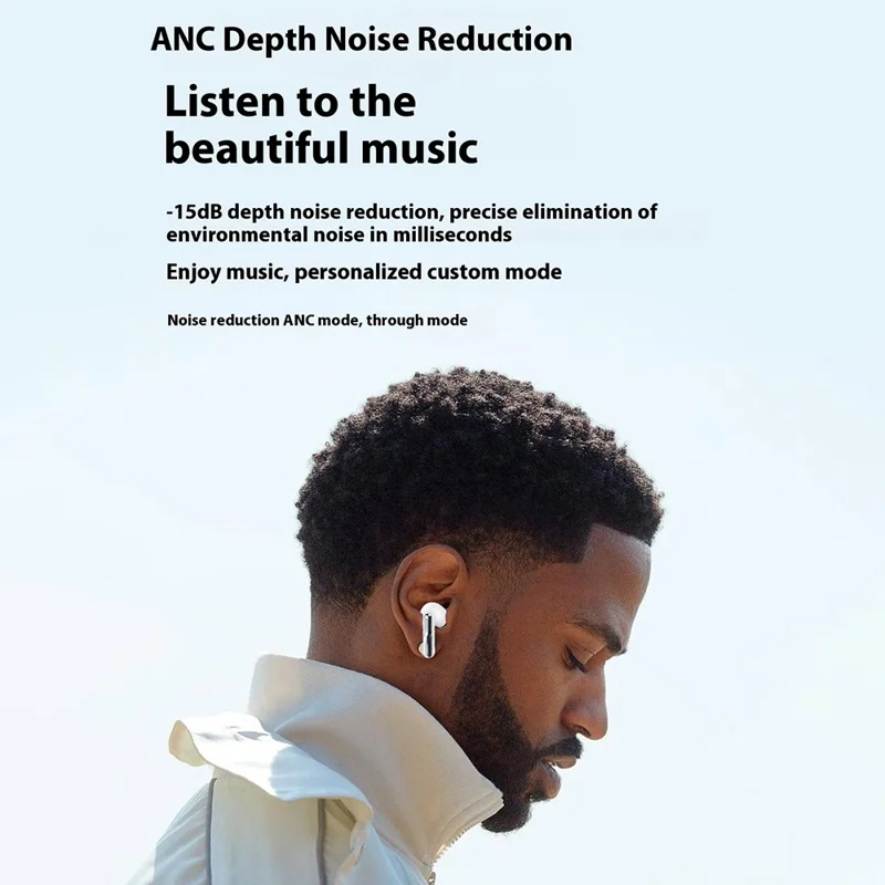 CELEBRAT W55 TWS Bluetooth-kompatibla In-Ear Hörlurar ANC+ENC Brusreducering Trådlös Musikheadset - Vit