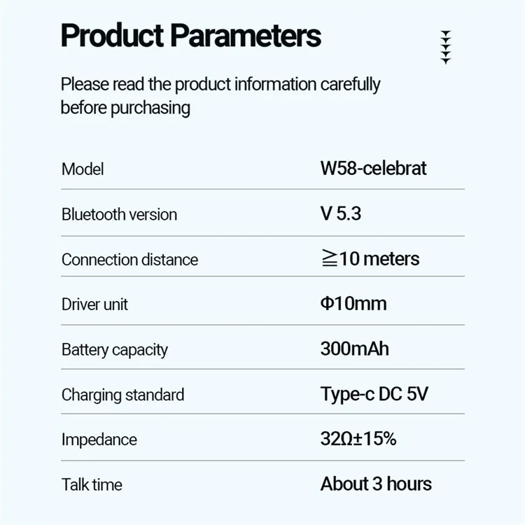 CELEBRAT W58 Cobra Design Cuffie Bluetooth TWS In-Ear Stereo Wireless Music Headset - Bianco