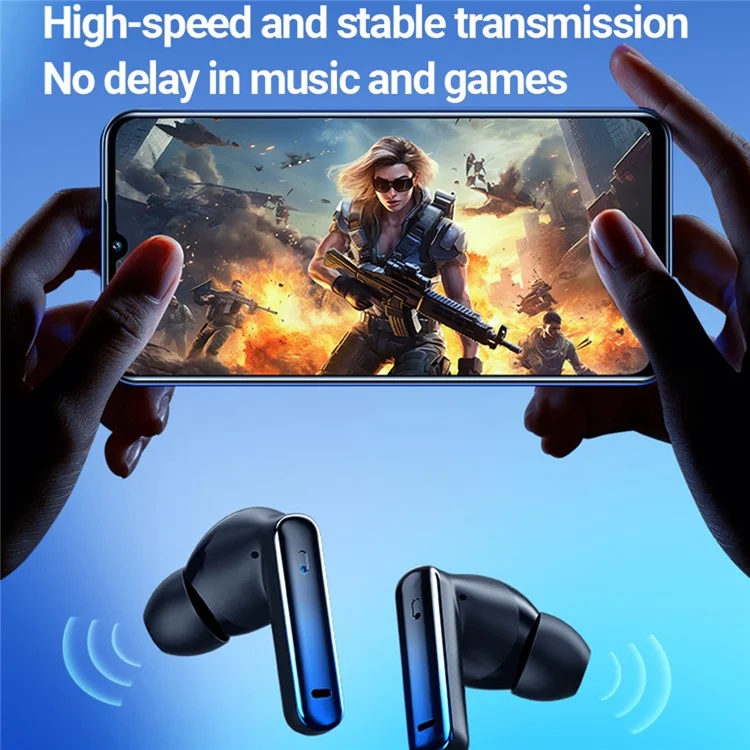 CELEBRAT W53 TWS Auricolari Bluetooth In-Ear ANC+ENC Riduzione del rumore Cuffie stereo per musica - Nero
