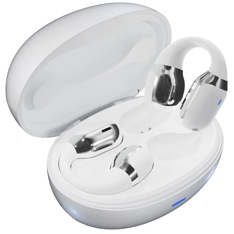 F16 Ear Clip Bluetooth-compatible Air Conduction Earphone Wireless Sports Stereo Music Headset - White