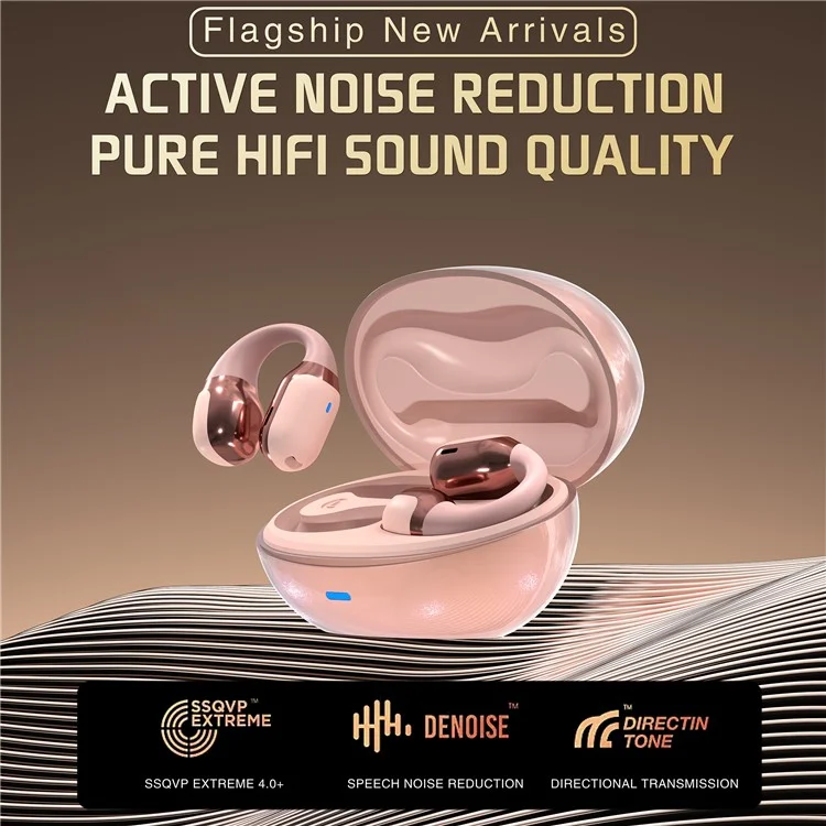 F16 Ear Clip Bluetooth-compatible Air Conduction Earphone Wireless Sports Stereo Music Headset - White